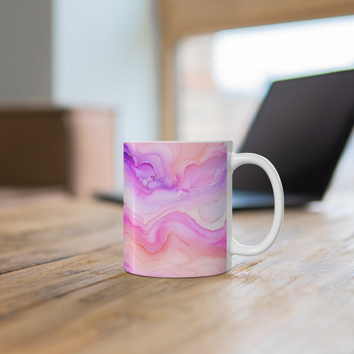 Pink and Purple Swirl Design Coffee Mug