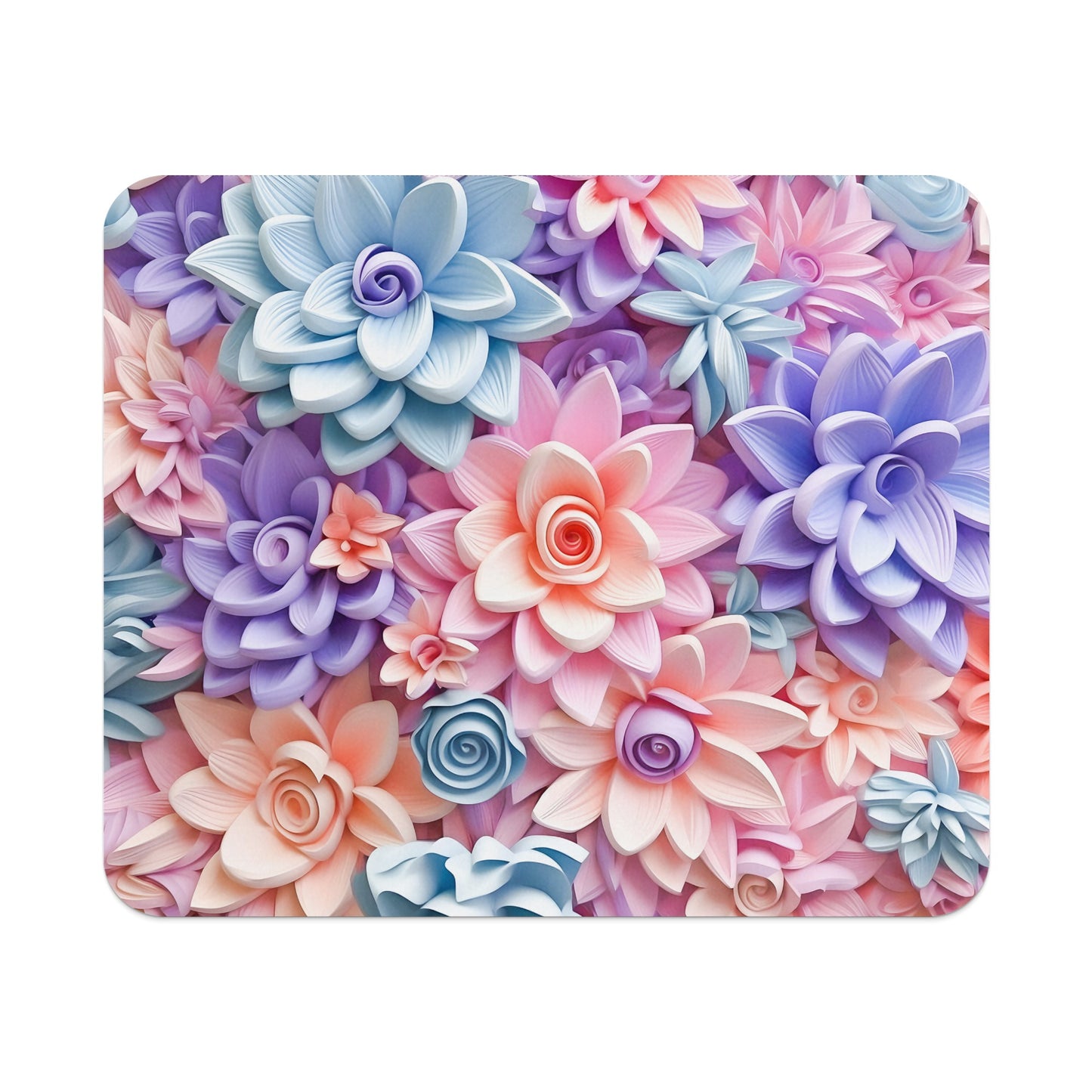 Vibrant Colorful Floral Blooms Design Mouse Pad