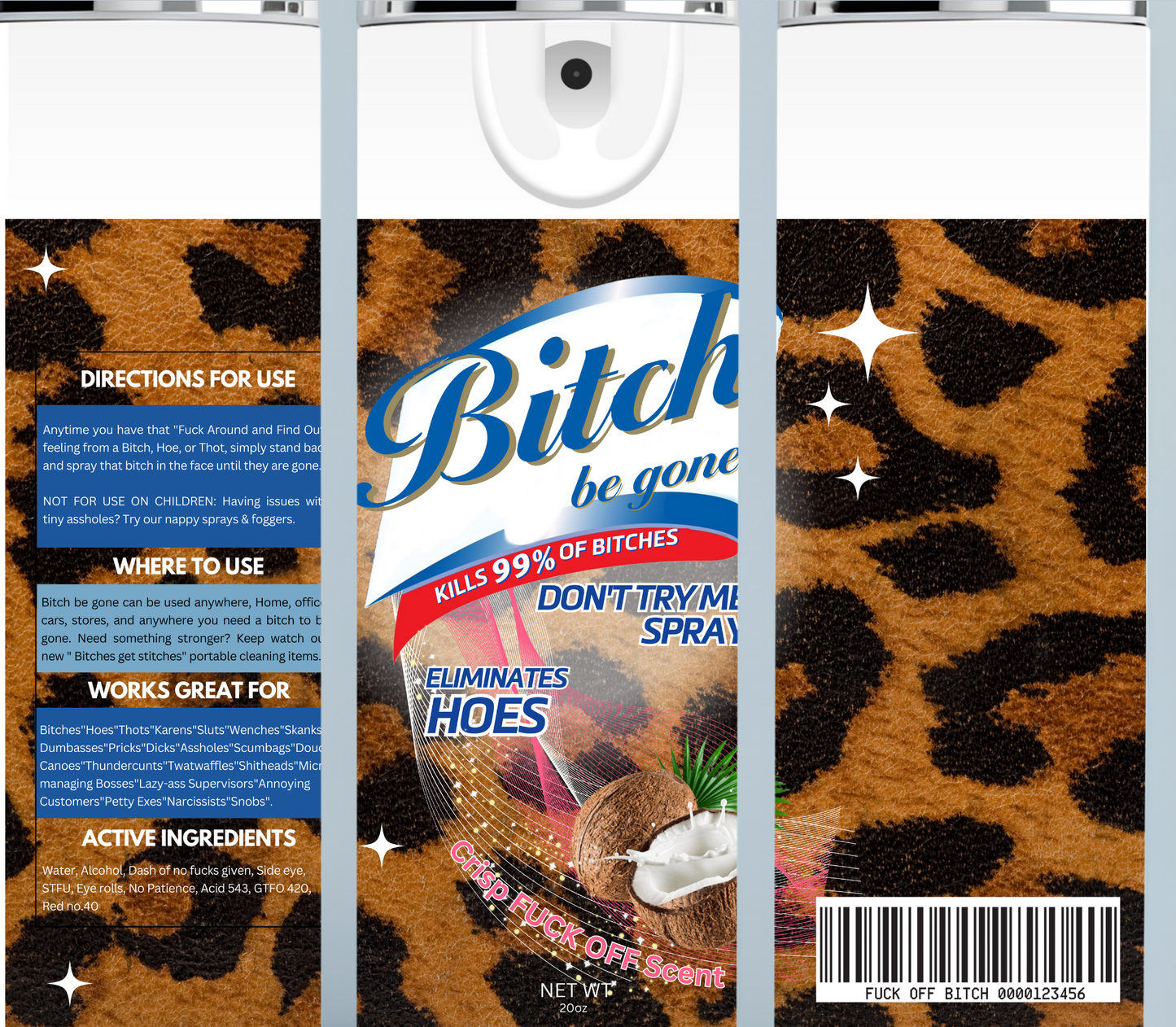 Bitch Be Gone Leopard Print Brown tumbler