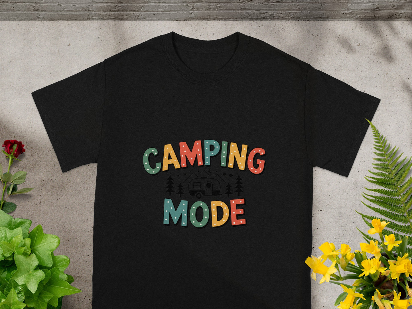 Camping Mode Graphic Tee Perfect for Outdoor Lovers