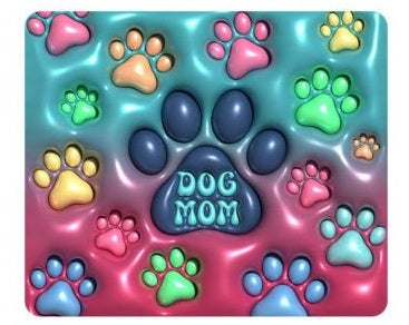 Mouse Pad 3D Inflated Dog Mom Paw print