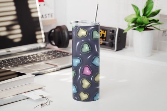Valentine's 3D Inflated black and colorful hearts