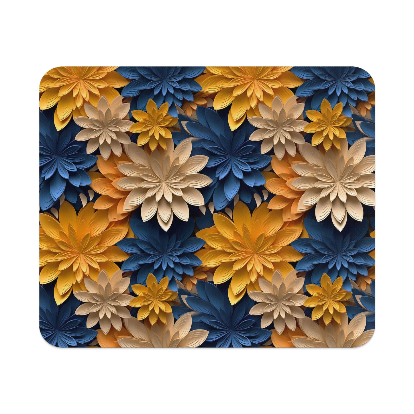 Colorful Floral Pattern Mouse Pad with Blue Product