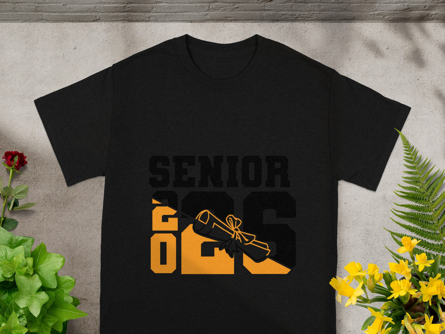 Senior 2026 Graphic Black T-Shirt for Graduates