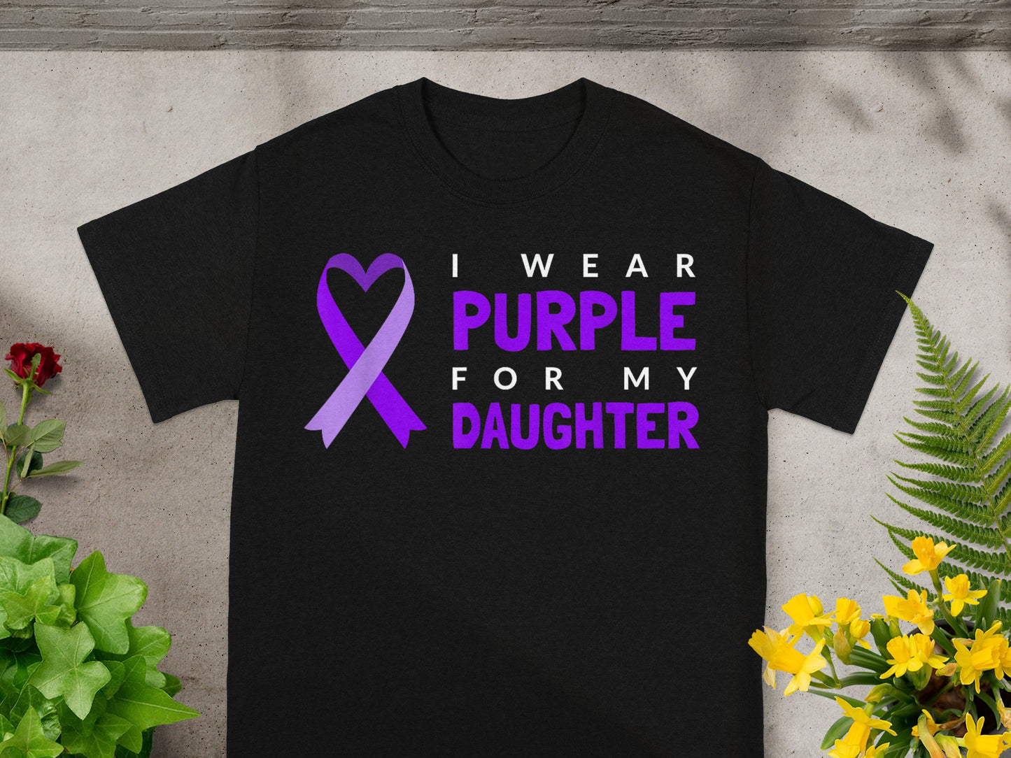 I Wear Purple For My Daughter Awareness T-Shirt