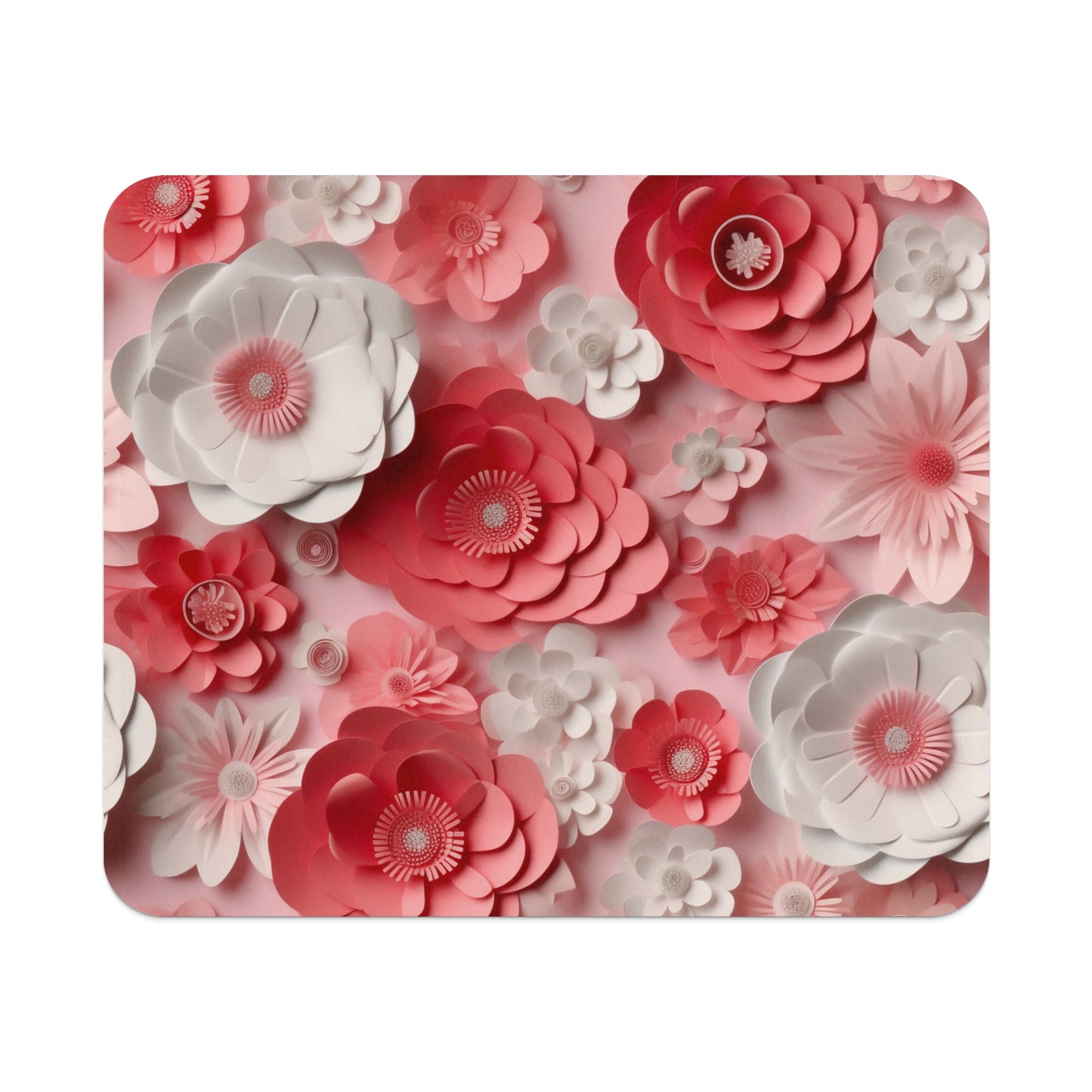 Elegant Pink Floral Graphic Design Mouse Pad