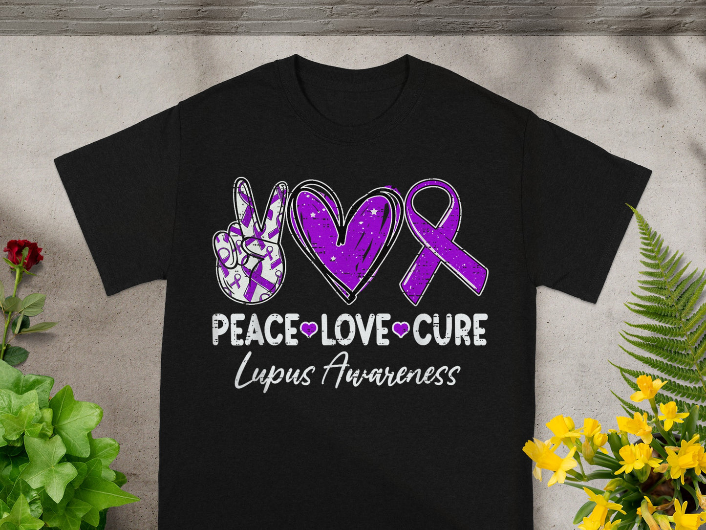 Peace Love Cure Lupus Awareness Graphic Tee