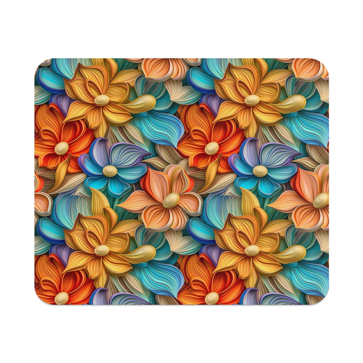 Colorful Abstract Floral Pattern Design Mousepad