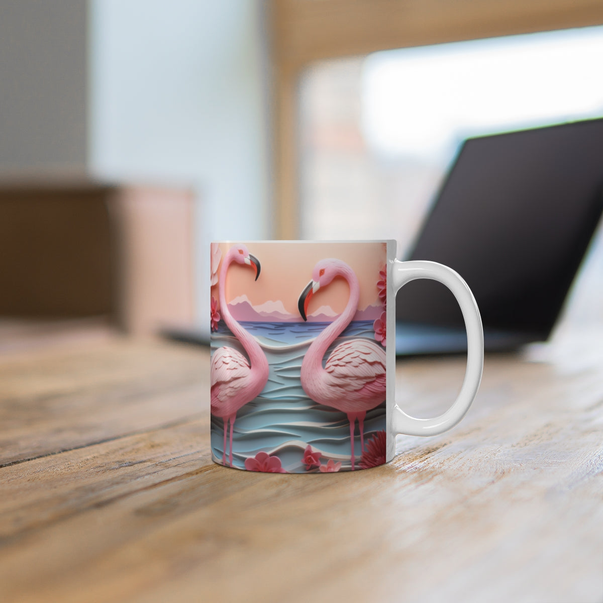 Pink Flamingos Design Coffee Mug for Nature Lovers