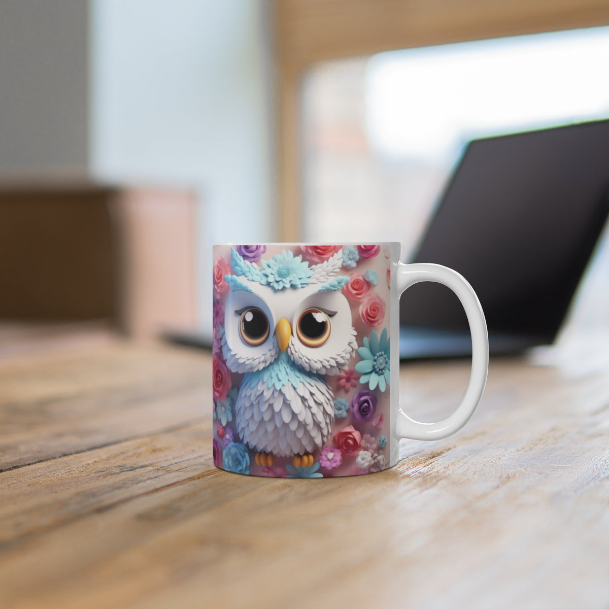 Adorable Colorful Owl Design Coffee Mug