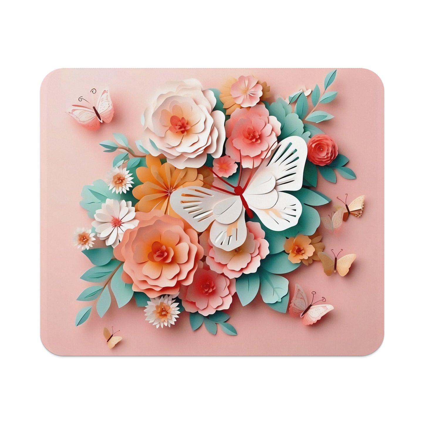 Vibrant Floral and Butterfly Art with Pink Background product