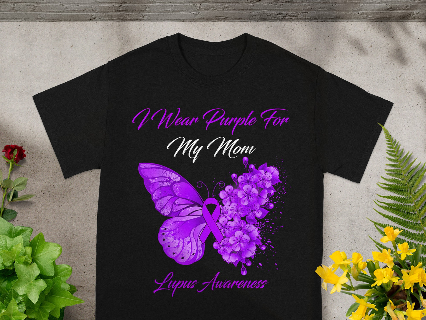 I Wear Purple For My Mom Lupus Awareness T-Shirt