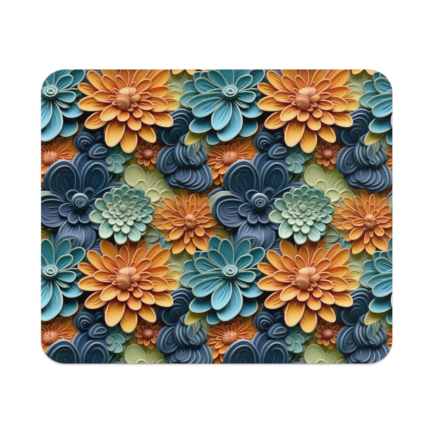 Vibrant Multicolored Floral Pattern Art Mouse Pad