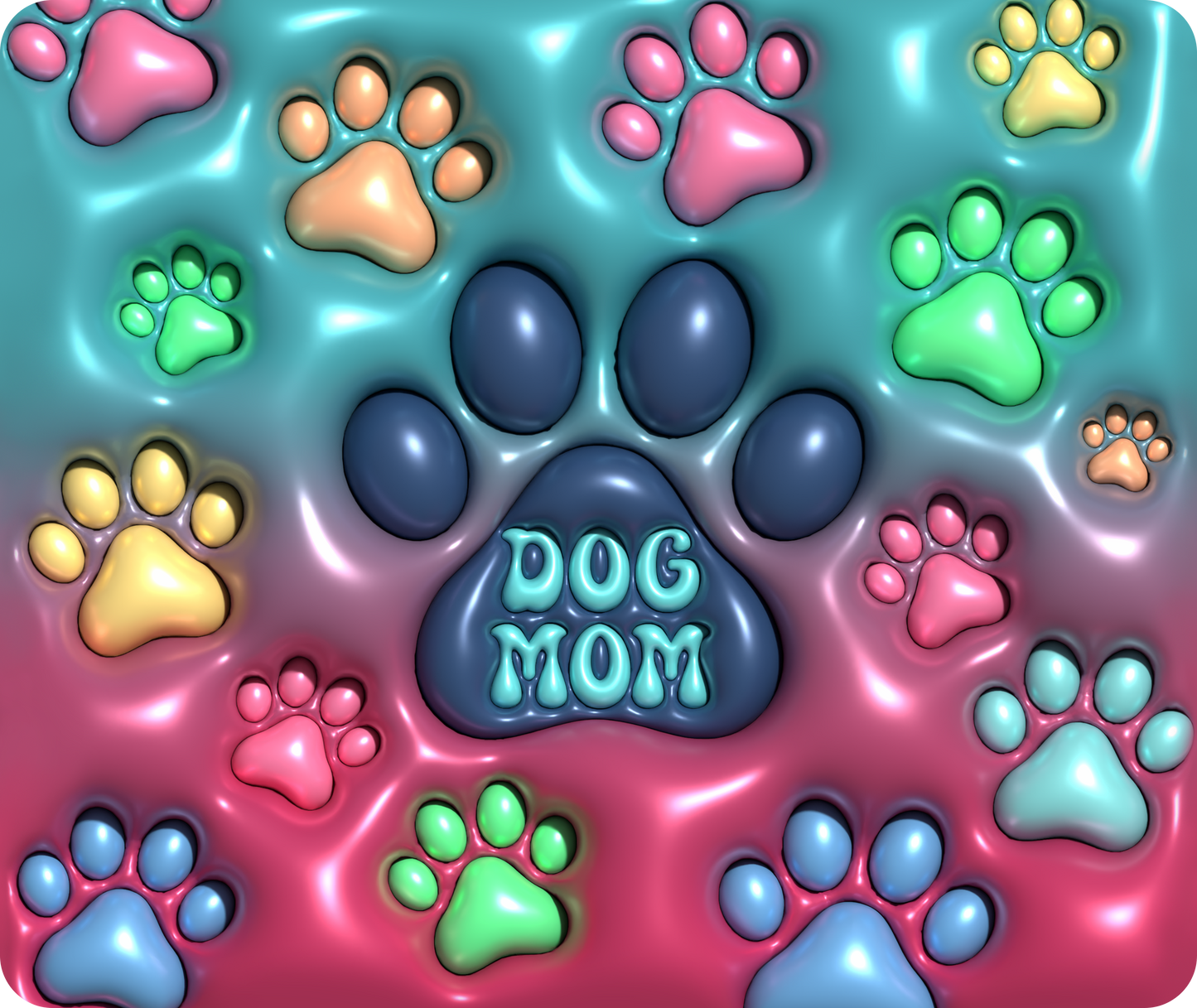 Mouse Pad 3D Inflated Dog Mom Paw print