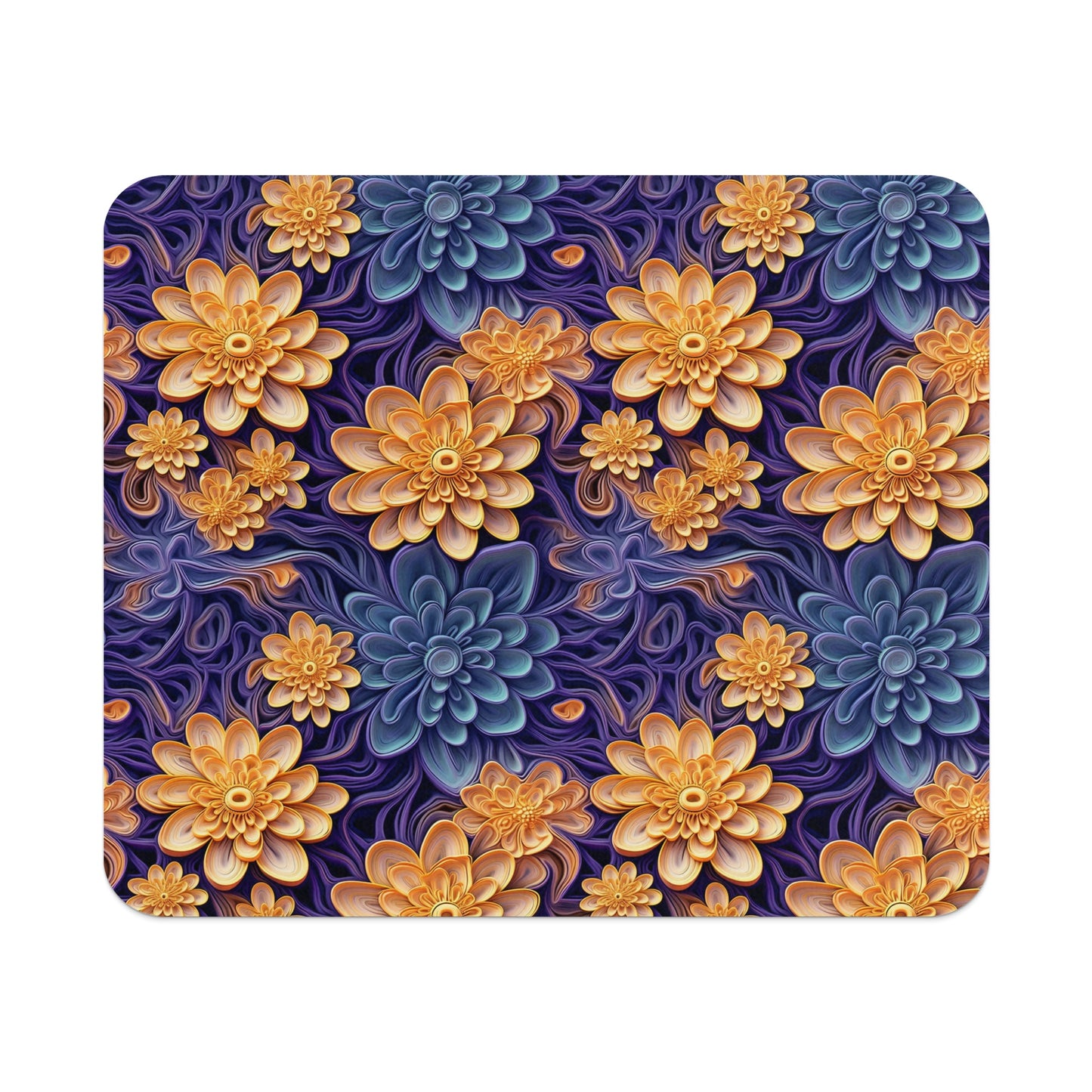 Vibrant Floral Pattern Mouse Pad With Colorful Design