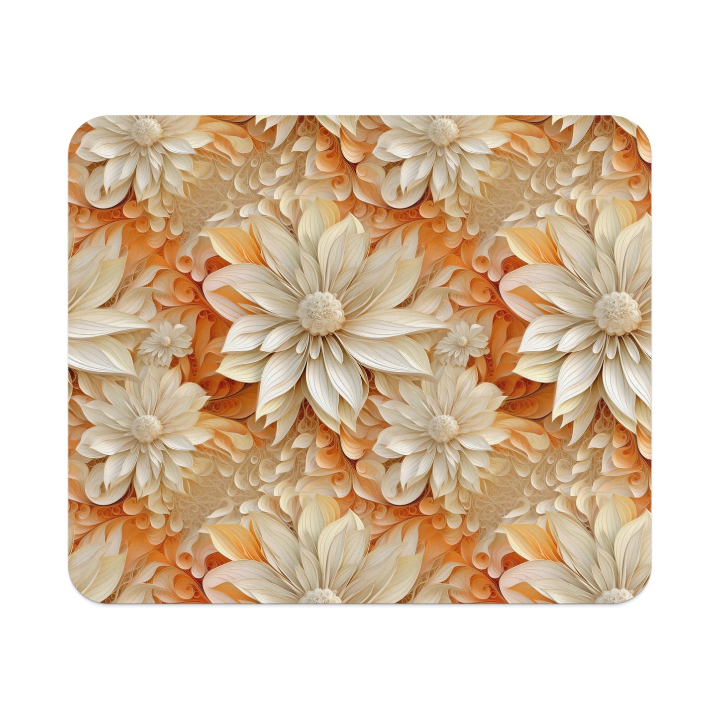 Vibrant Floral Orange Blossoms Decorative Design Mat