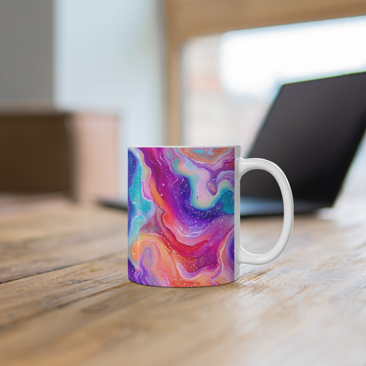 Colorful Abstract Swirl Design Coffee Mug