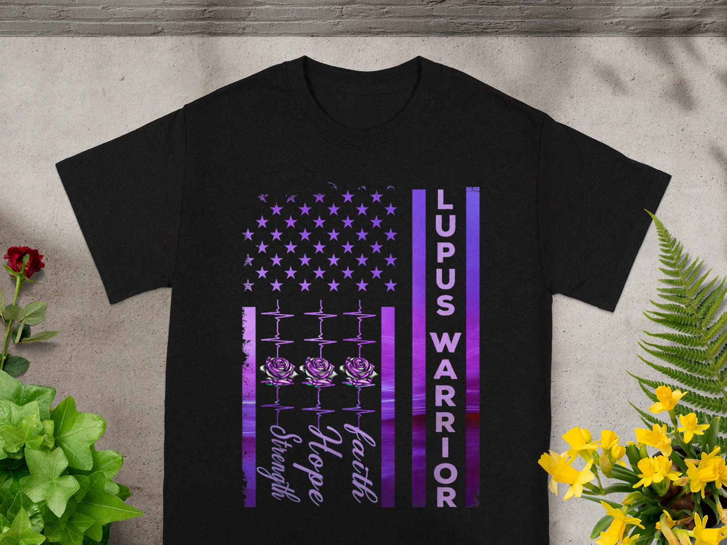Lupus Warrior Faith Hope Strength USA Flag Shirt