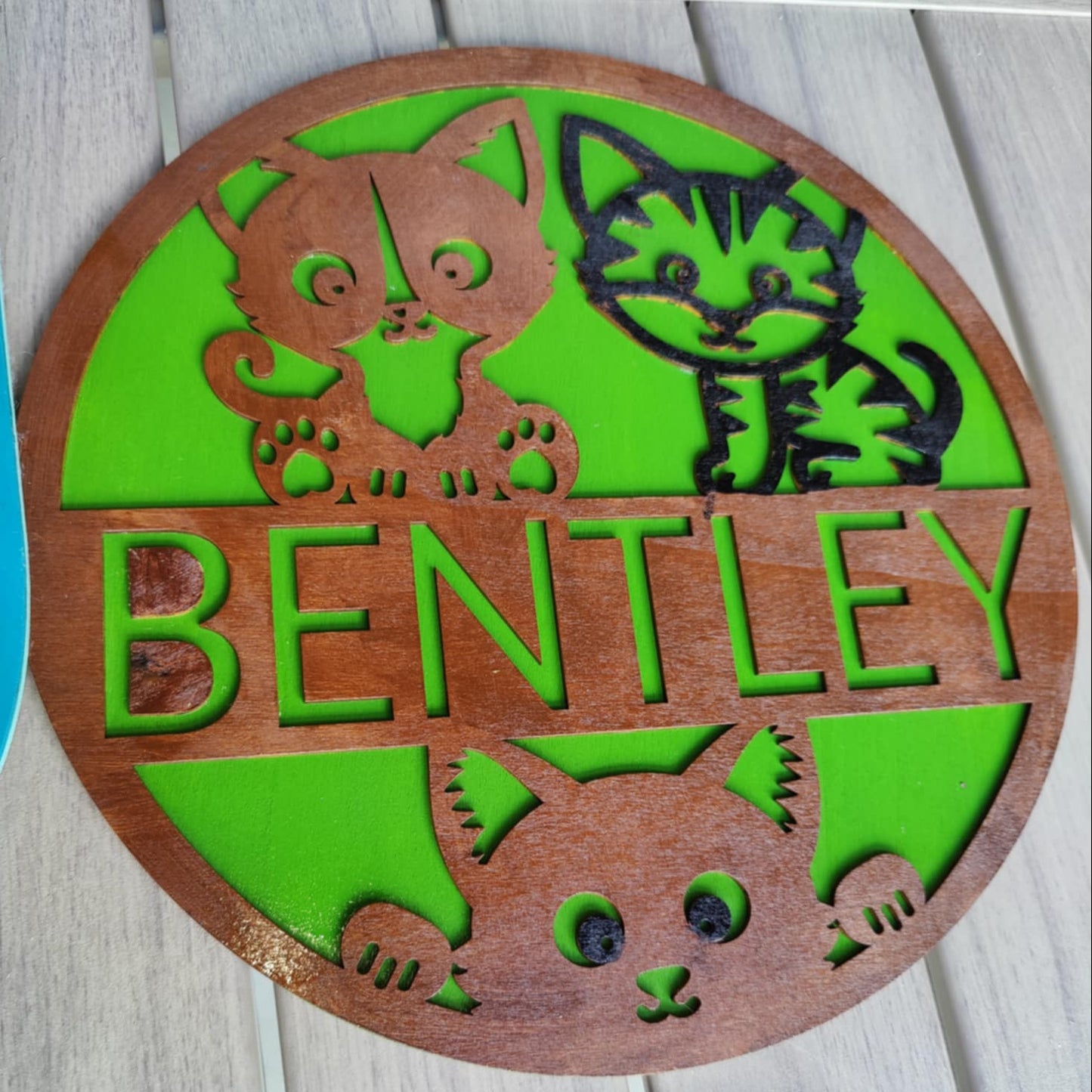 Kids Room Kitty Sign Round