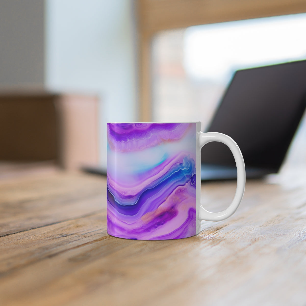 Vibrant Abstract Purple and Blue Print Coffee Mug