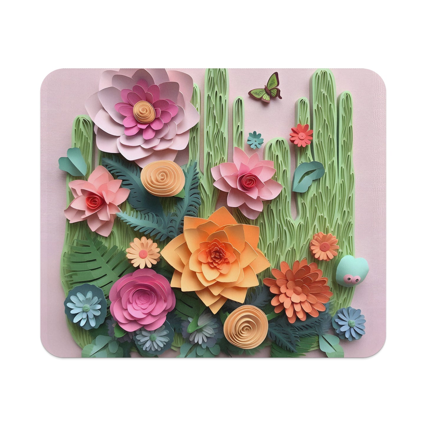 Vibrant Floral Garden Design with Butterfly Artwork