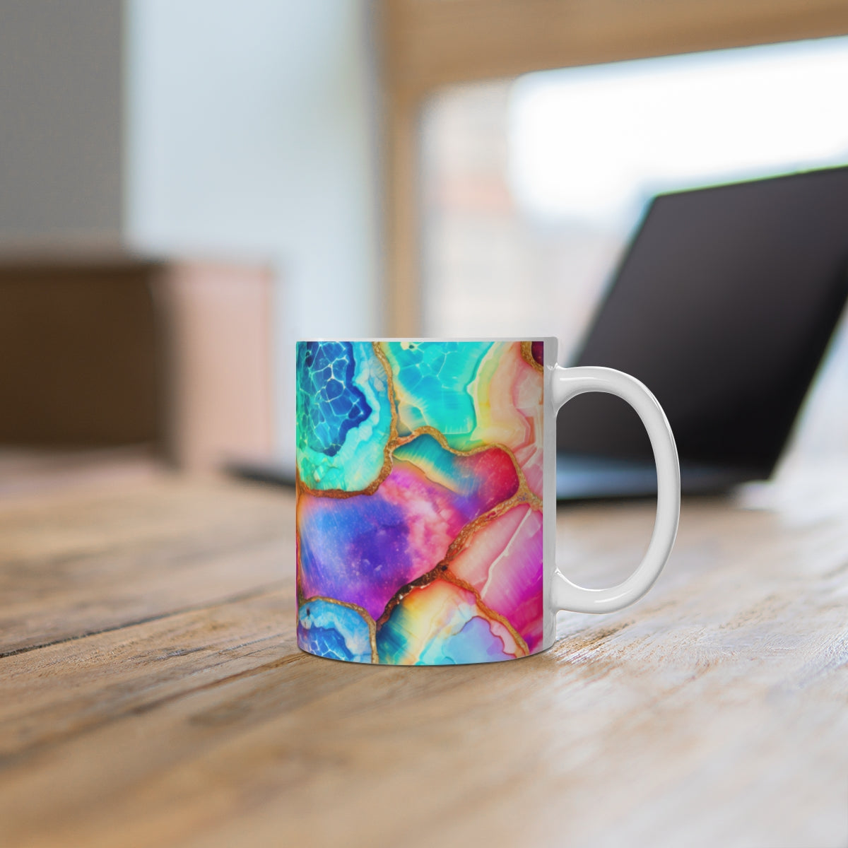 Vibrant Abstract Colorful Pattern Ceramic Coffee Mug