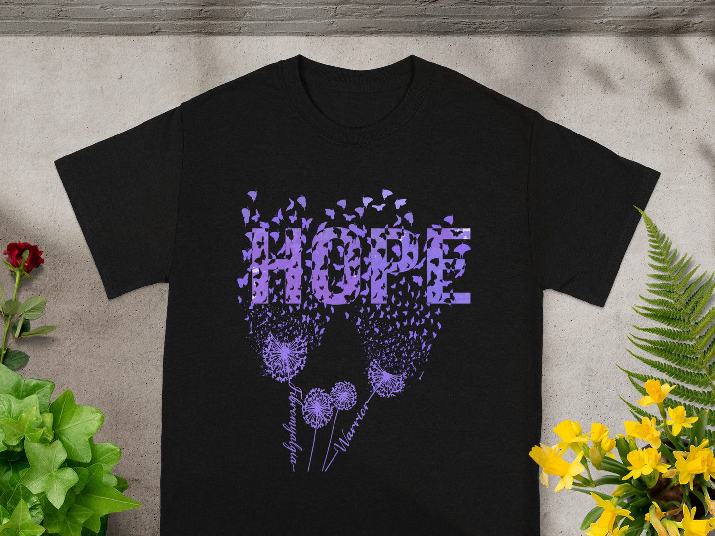 Inspirational Purple Hope Butterfly Dandelion Shirt