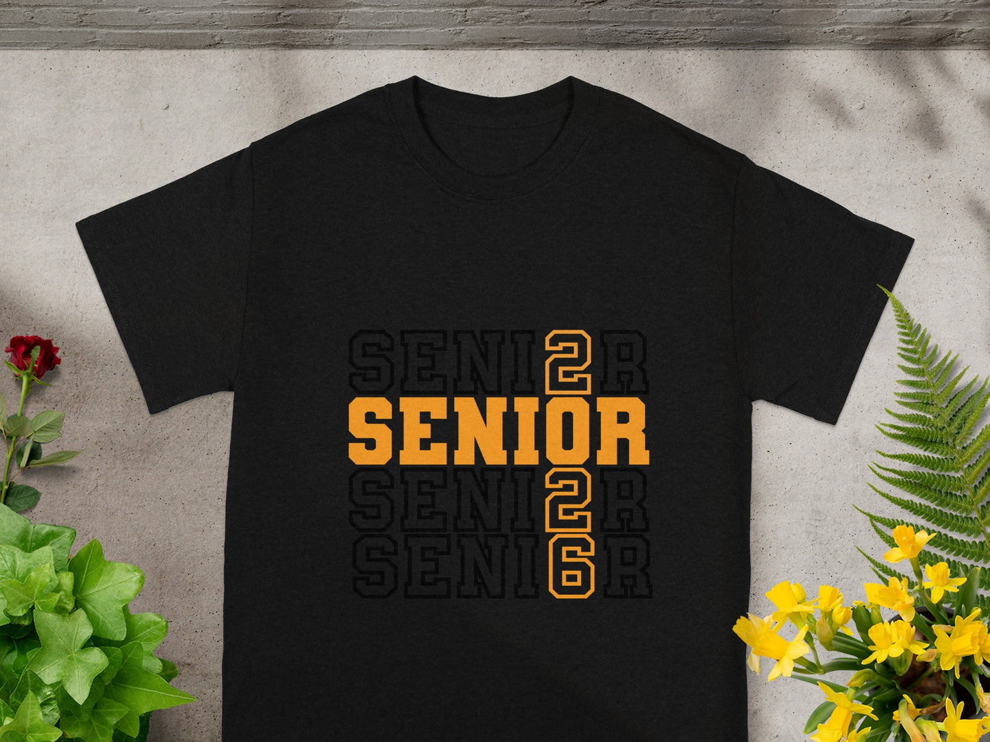 Senior 2026 Black and Gold Graduation Shirt