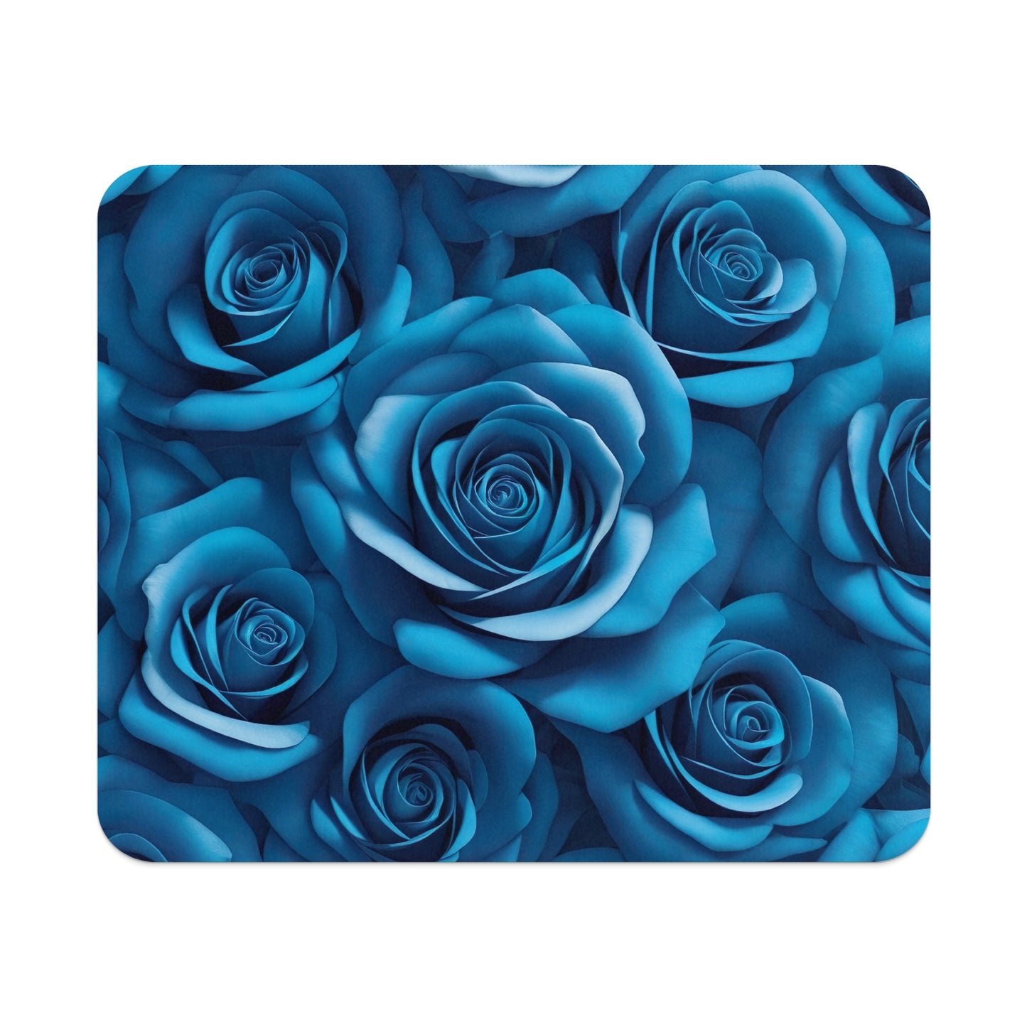 Elegant Blue Roses Patterned Mouse Pad Product