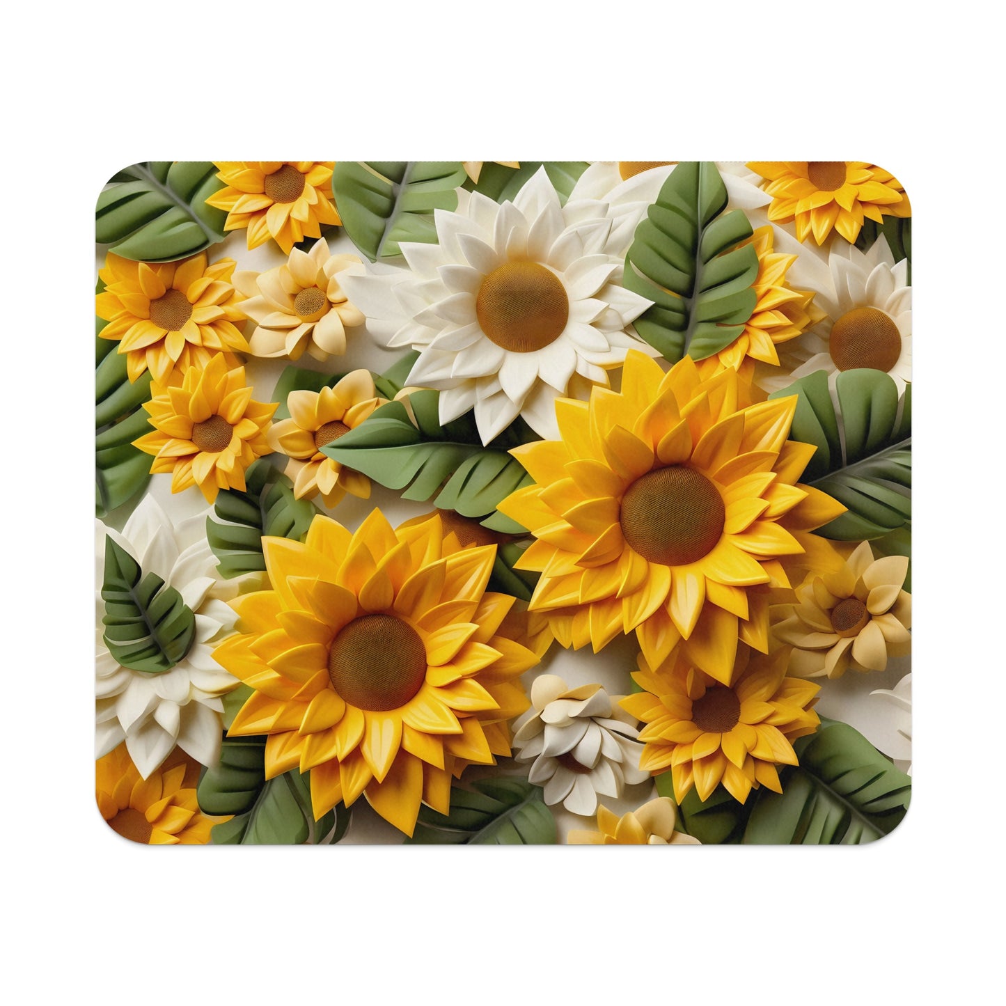 Sunflower Floral Design Mouse Pad for Office Use