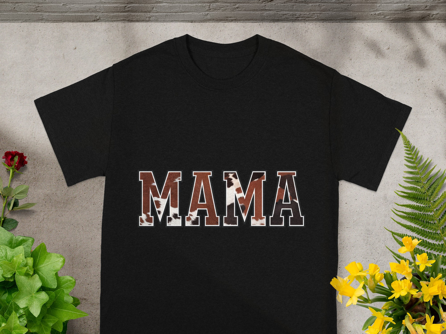 MAMA Printed Graphic Tee in Black for Mother's Day