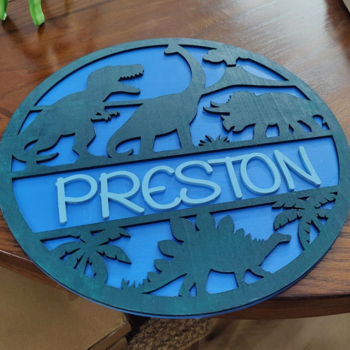 Dinosaur kids name room sign