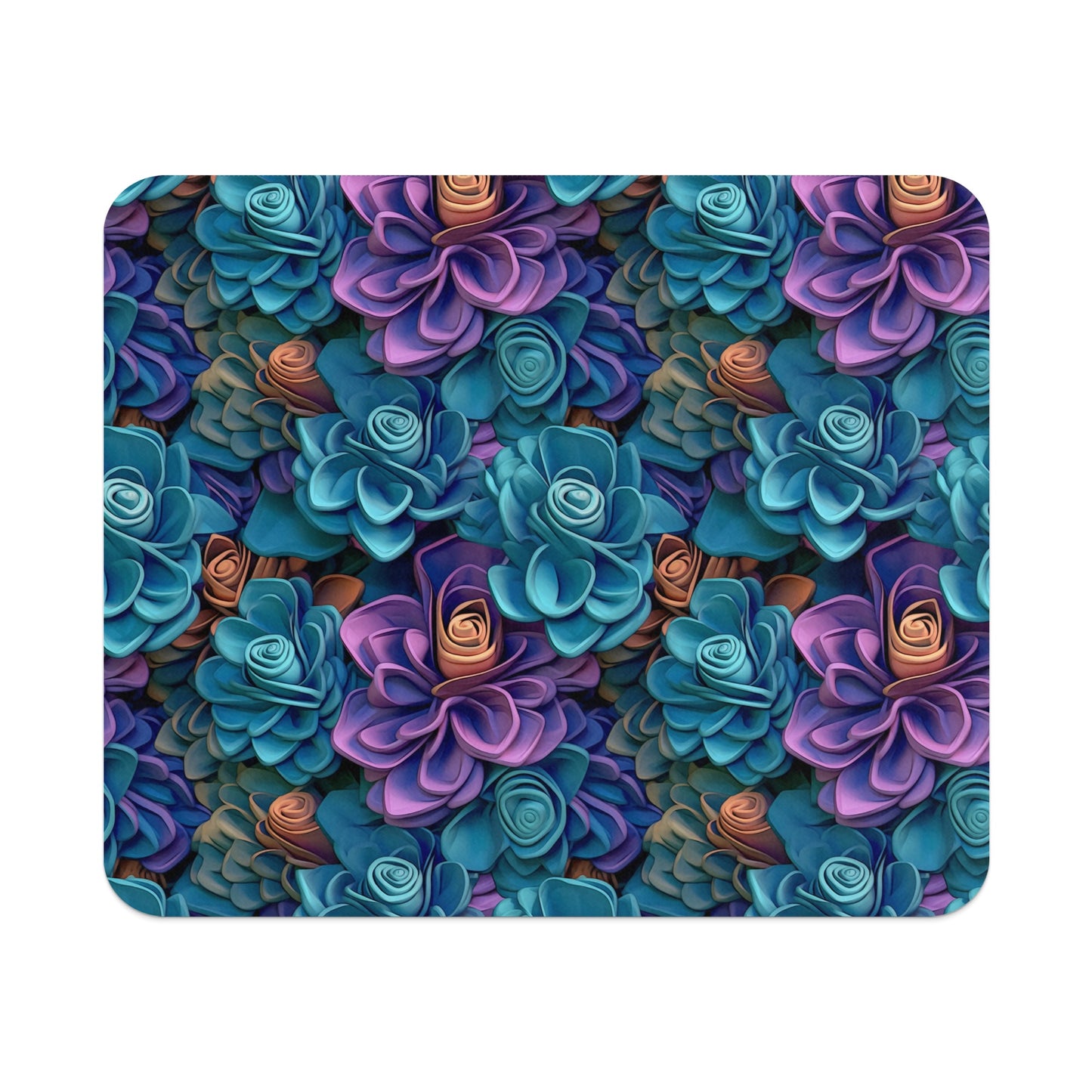 Vibrant Floral Succulent Design Mouse Pad Office Decor