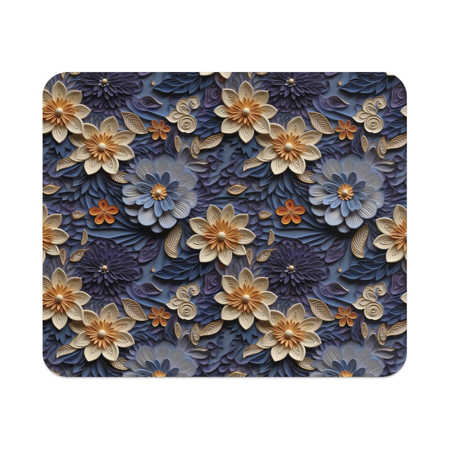 Intricate Floral Pattern with Blue and Cream Flowers Product