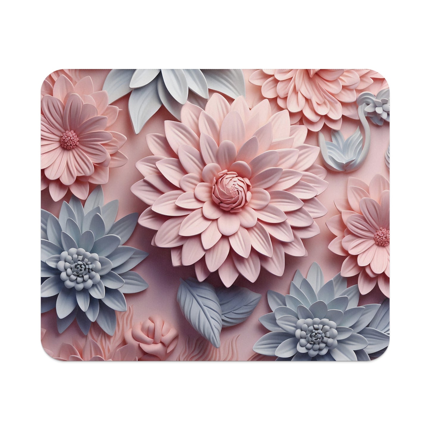 Beautiful Blooming Flowers 3D Art Print Design Mousepad