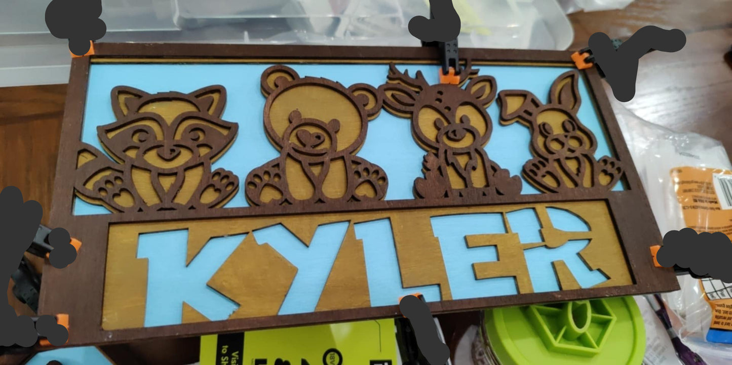 Kids Name Safari Sign