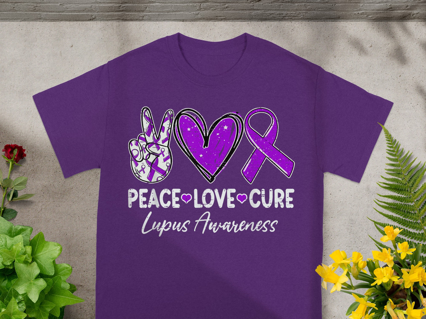 Peace Love Cure Lupus Awareness T-shirt