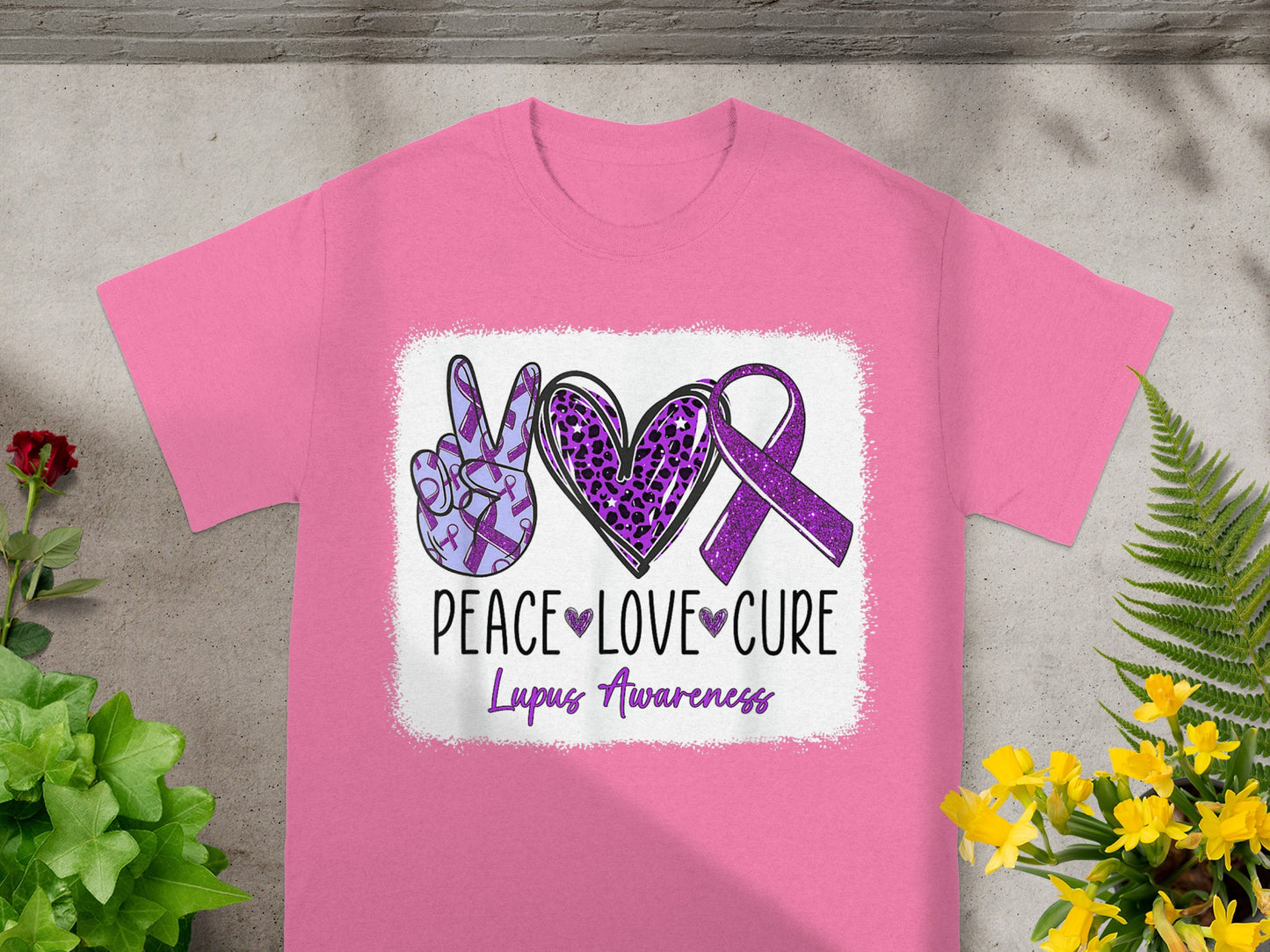 Peace Love Cure Lupus Awareness T-shirt