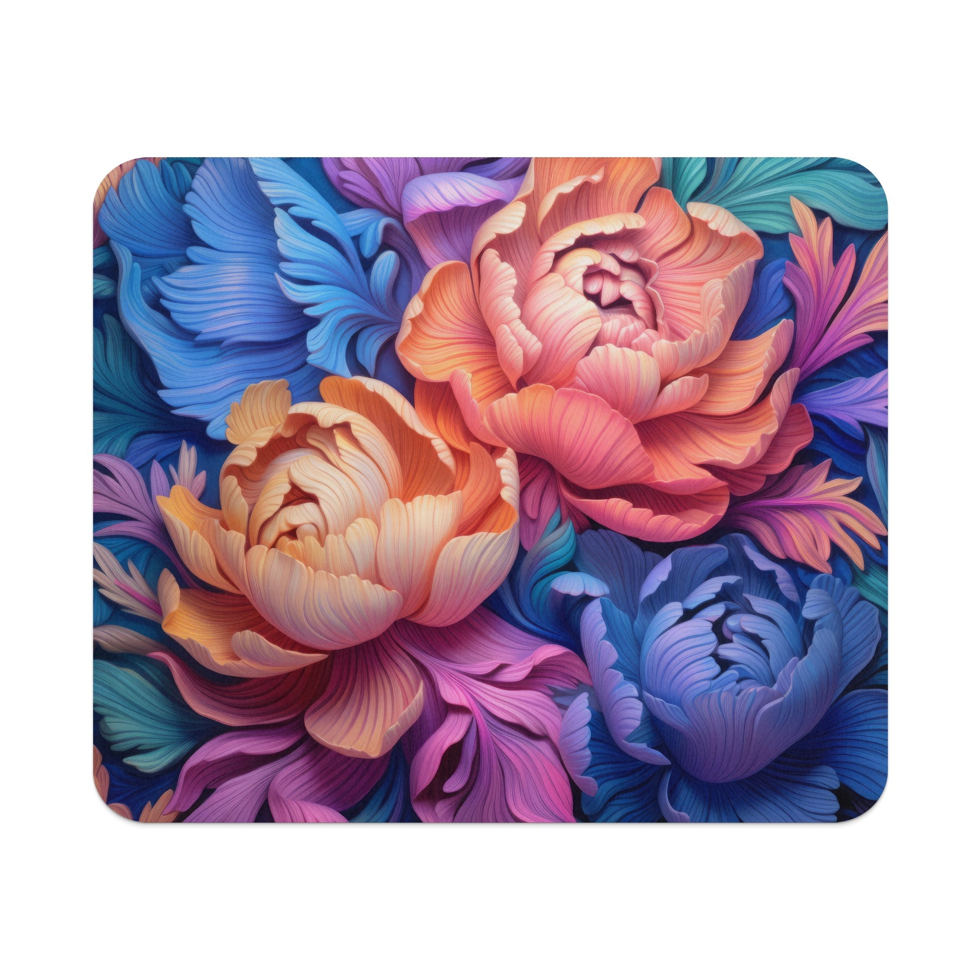 Vibrant Floral Design Mouse Pad for Office and Home Use