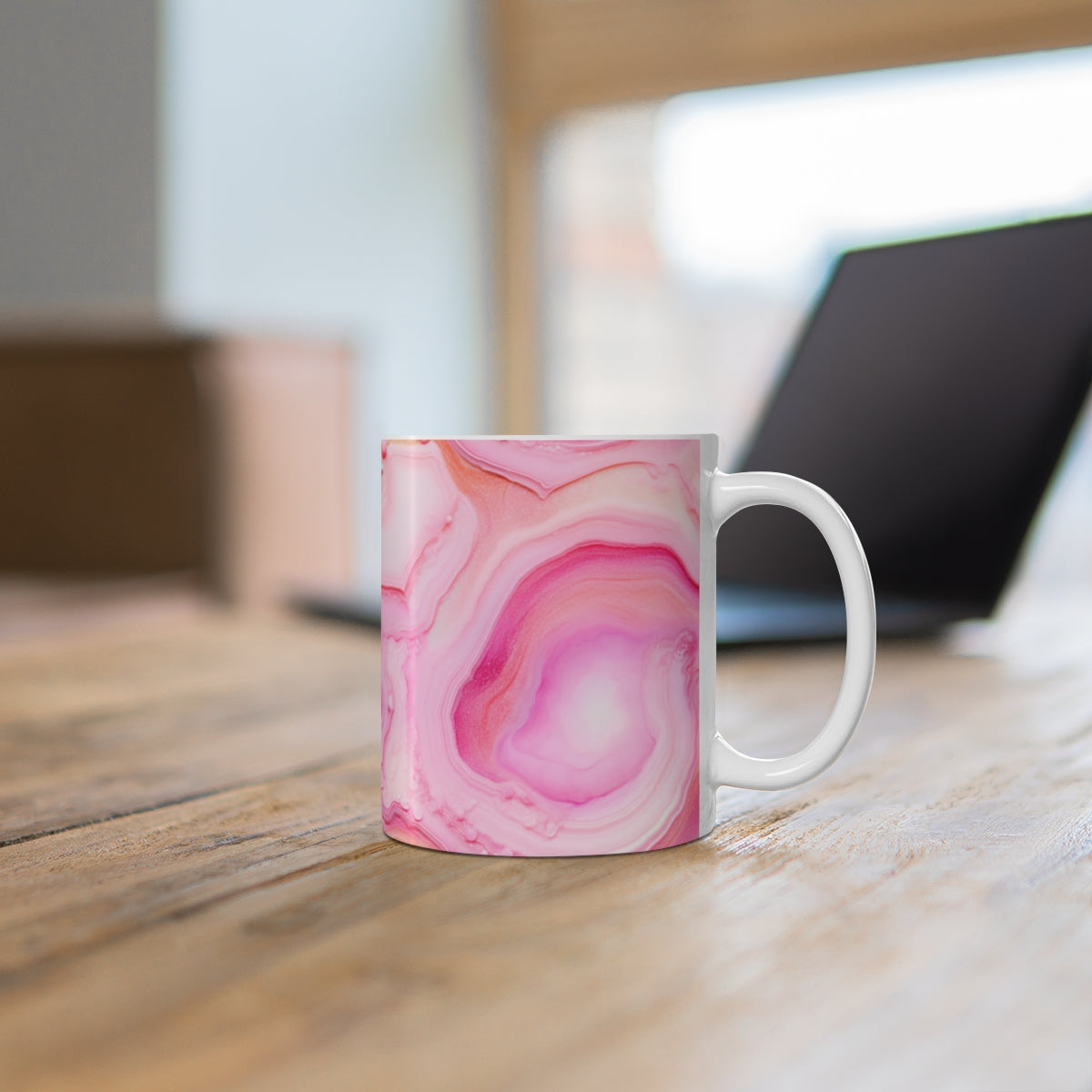 Pink Abstract Swirl Pattern Coffee Mug for Artistic Vibes