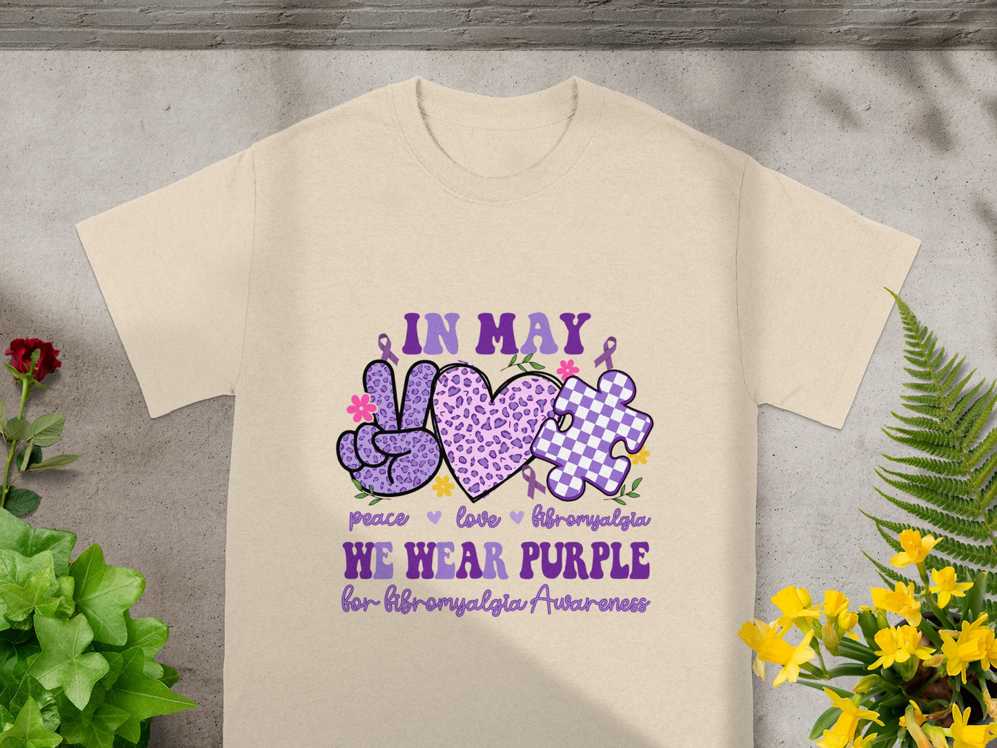 In May We Wear Purple For Fibromyalgia Awareness Shirt