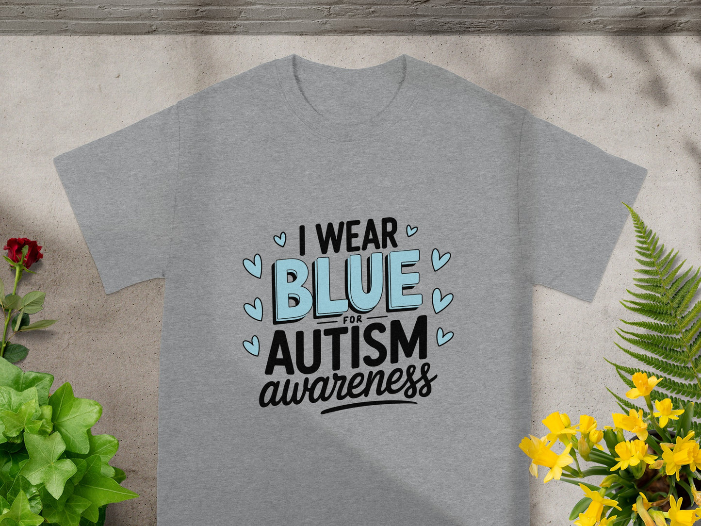 I Wear Blue for Autism Awareness Graphic Tee