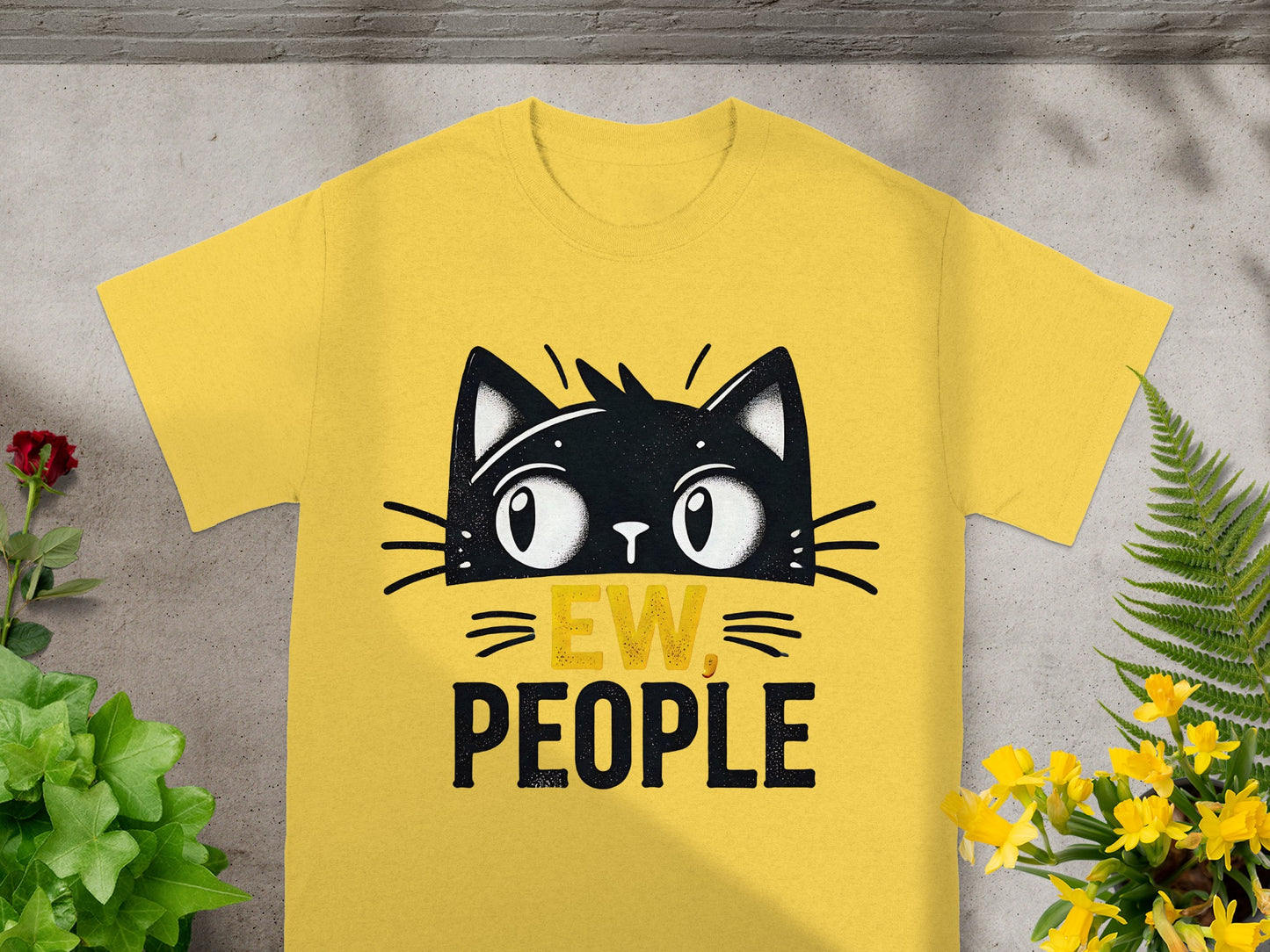 Ew People Cat Eyes Yellow T-shirt Fun Graphic Tee
