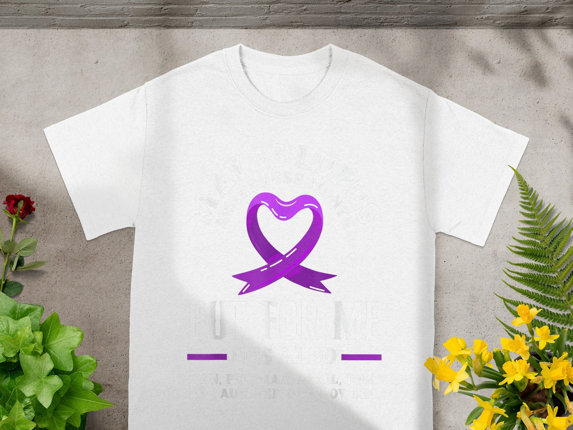 Lupus Awareness Shirt with Purple Ribbon Design