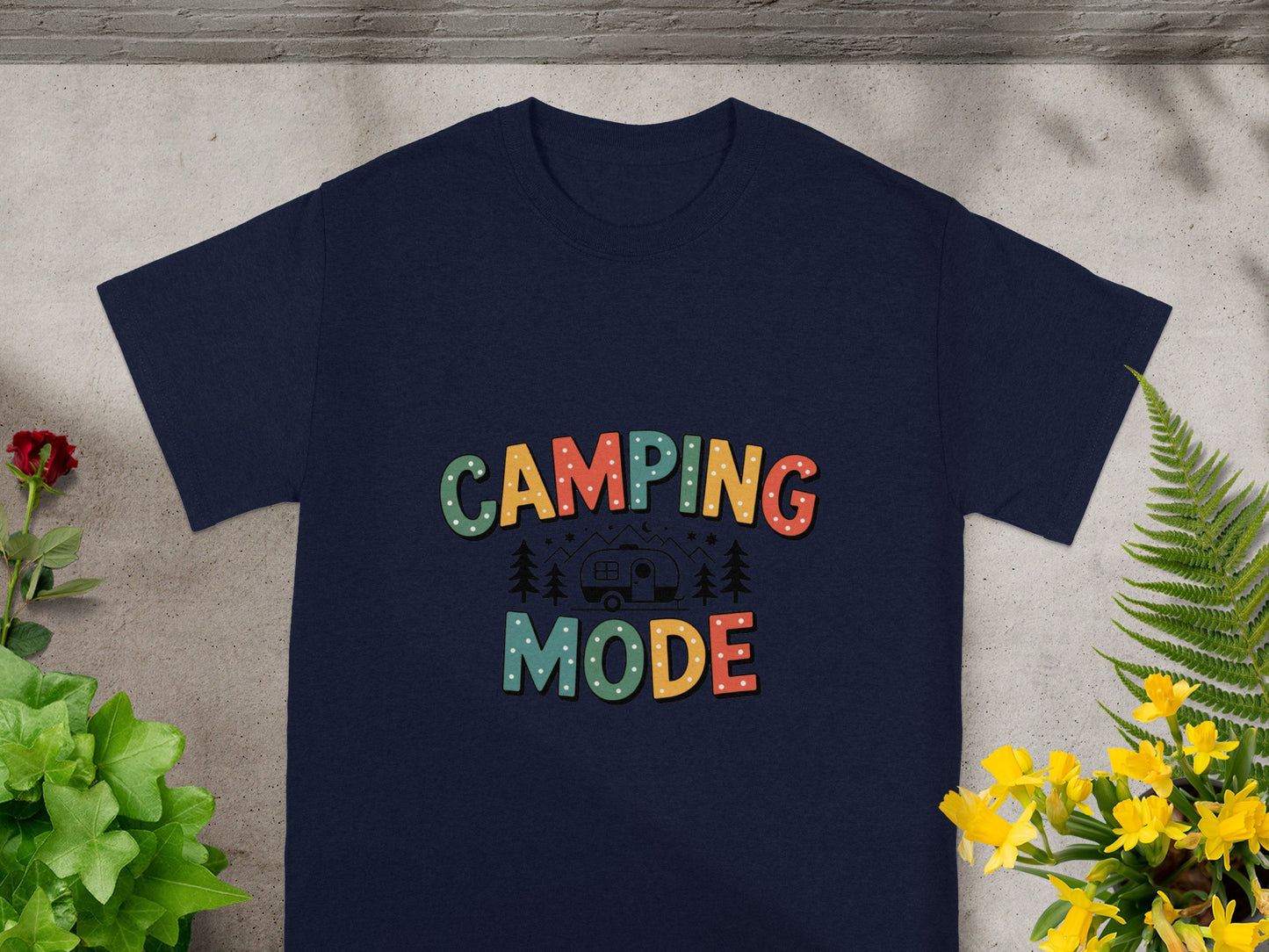 Camping Mode Colorful Graphic Printed T-shirt