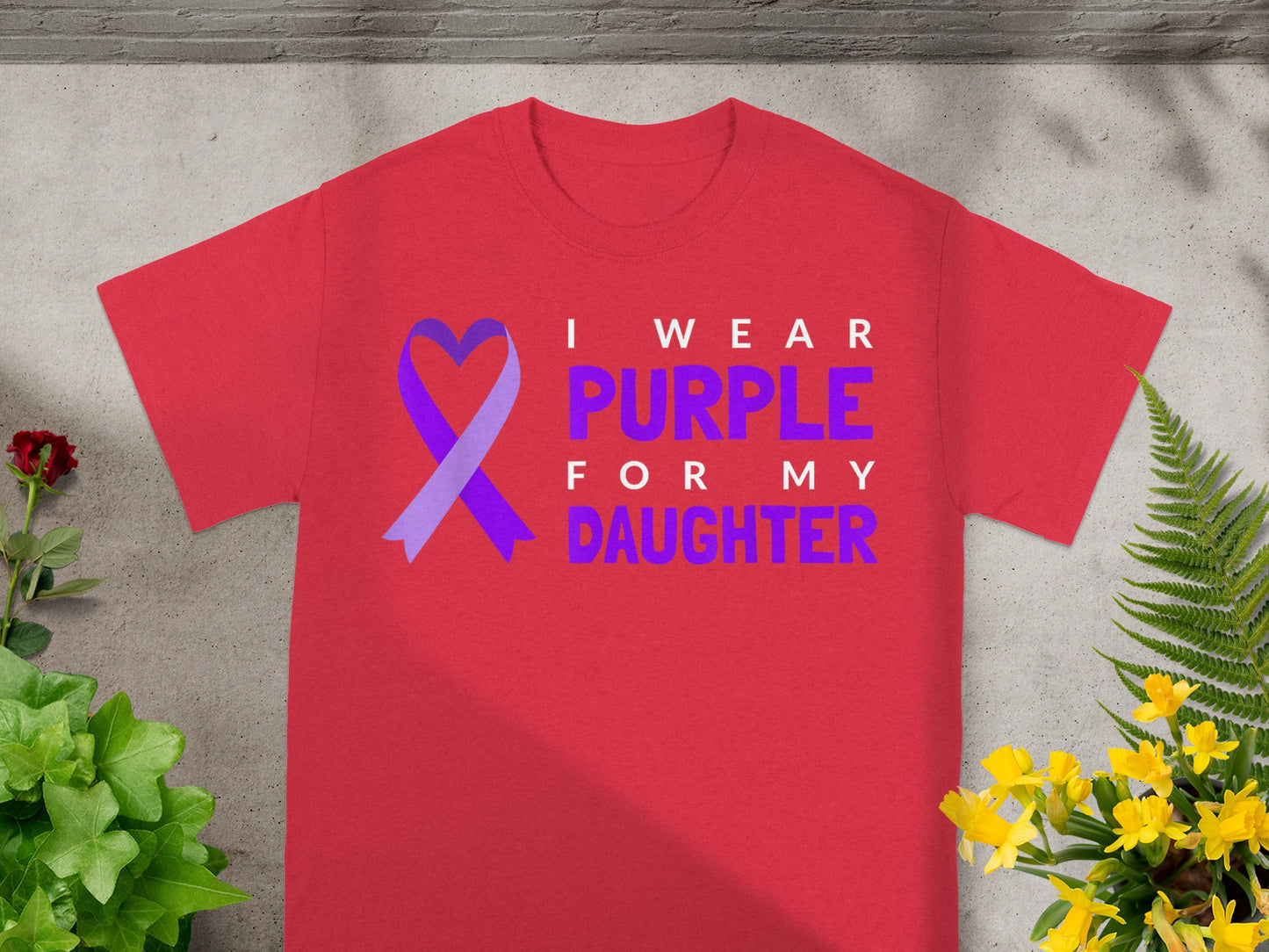 I Wear Purple for My Daughter Heart Awareness Shirt