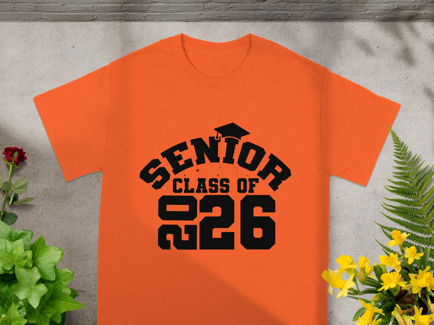 Senior Class of 2026 Orange Graphic Tee Shirt