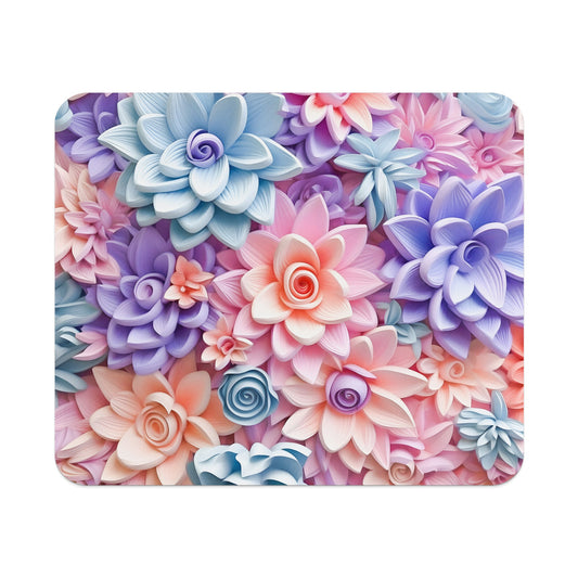 Vibrant Colorful Floral Blooms Design Mouse Pad
