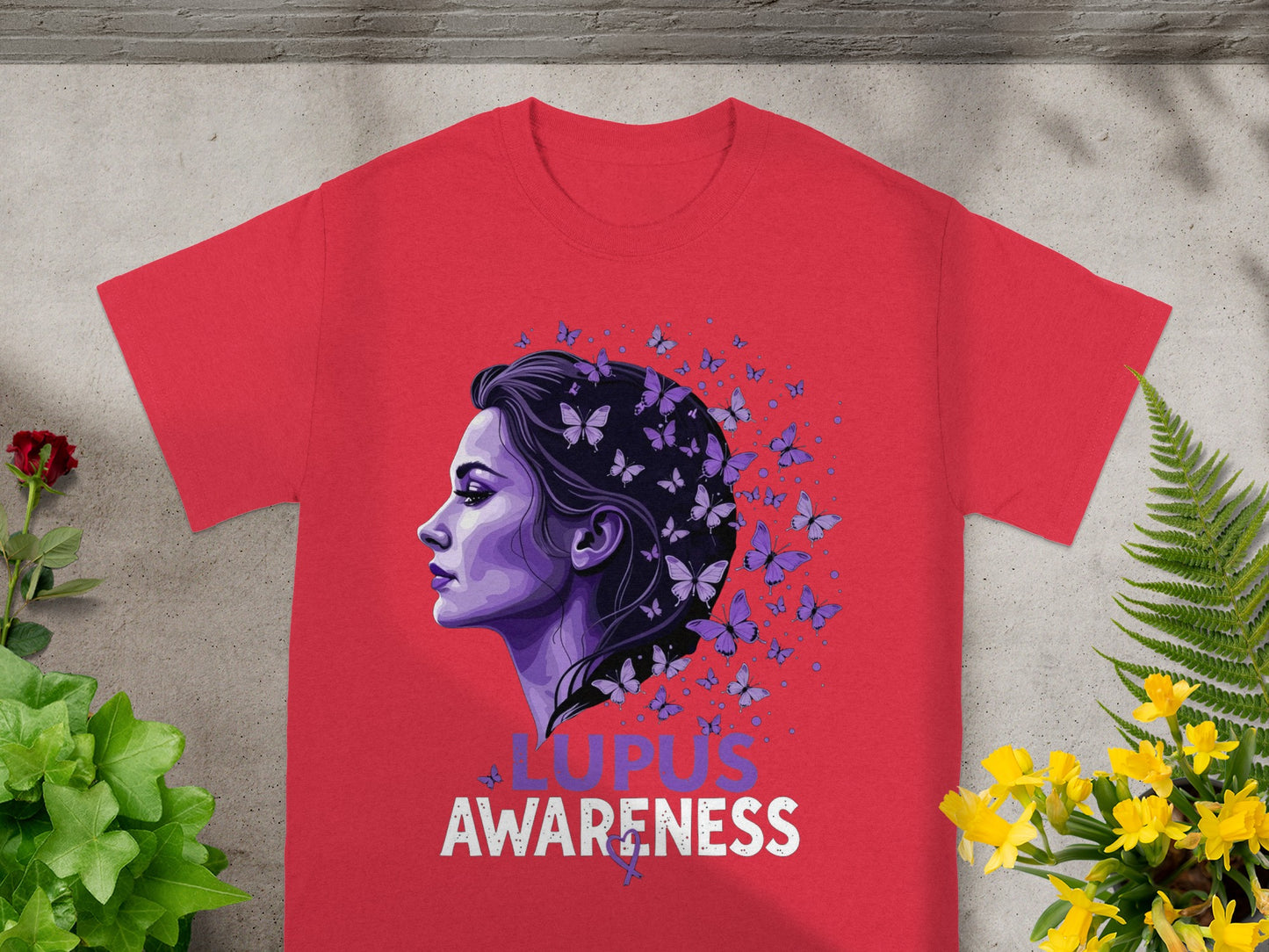 Lupus Awareness Butterfly Illustration T-Shirt