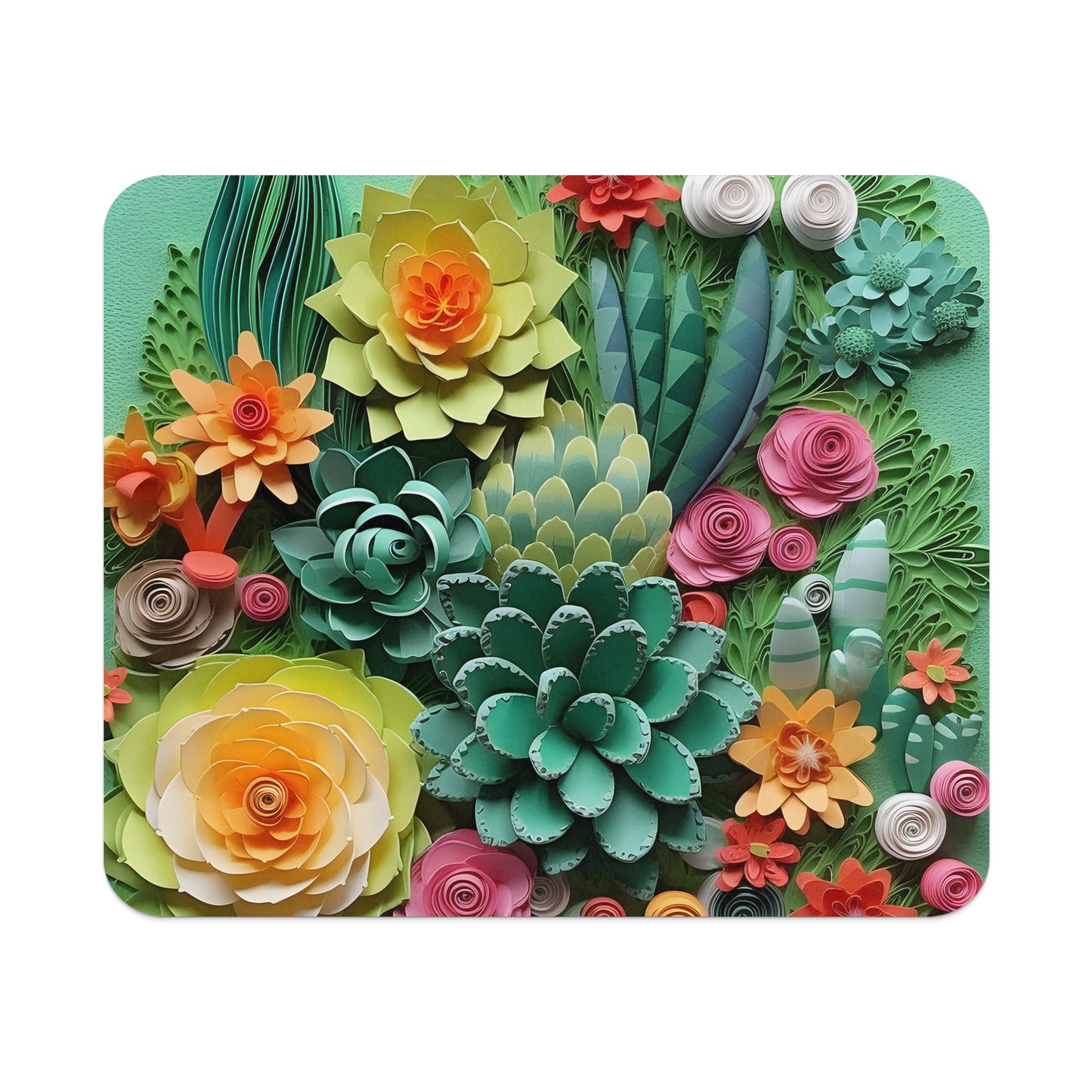 Colorful Paper Flower Succulent Art Wall Decor